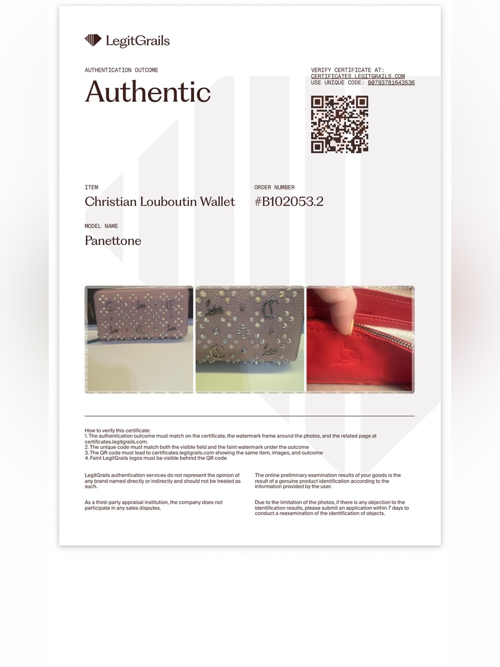 Christian Louboutin Authentic w/COA! 
NIB Blush Pannetone Zippy Wallet, full inc - Picture 2 of 12
